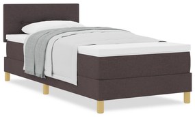 Cama Box Spring com Colchão Castanho 80x200 cm Tecido
