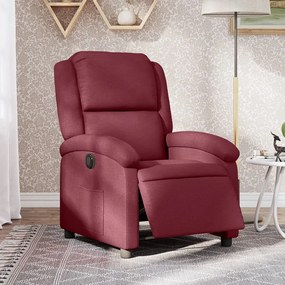 vidaXL Poltrona elétrica reclinável tecido vermelho tinto