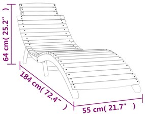 Espreguiçadeira com mesa madeira de acácia maciça branco