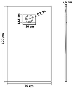 Base de Chuveiro SMC - Branco - 120x70 cm