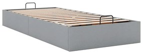 Estrutura de cama otomana sem colchão 100x200 cm cinzento claro