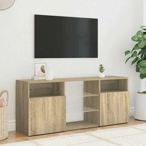 Móvel de TV com luzes LED 120x30x50 cm carvalho sonoma