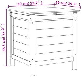 Caixa de arrumação p/ jardim 50x49x56,5 cm abeto maciço branco