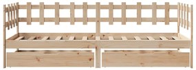 Sofá-cama com gavetas 90x200 cm madeira de pinho maciça