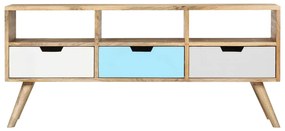 Móvel de TV 110x35x48 cm madeira de mangueira maciça