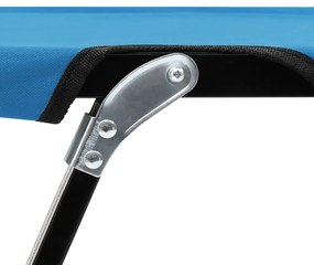 Espreguiçadeira/cama dobrável para 2 pessoas aço azul