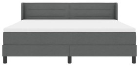 Cama Box com Colchão , Cinza Escuro, 180 x 200 cm, Tecido.