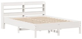 Cama sem colchão 135x190 cm madeira de pinho maciça branco