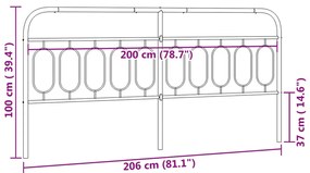 Cabeceira de cama 200 cm metal branco