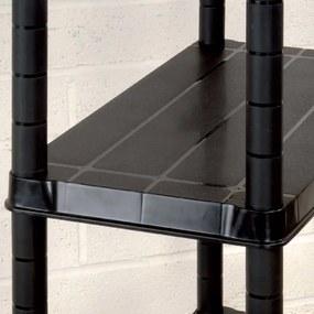 Unidade com 4 prateleiras 61x30,5x130 cm plástico preto