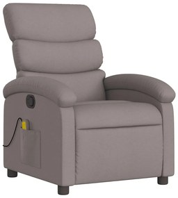 Poltrona de massagens reclinável tecido cinzento-acastanhado