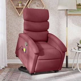 Poltrona de massagens reclin. elevatória tecido vermelho tinto
