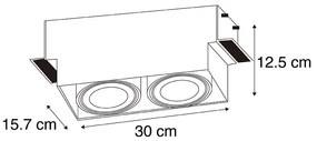 Spot embutido preto 2 luzes GU10 AR111 Trimless - Oneon Moderno