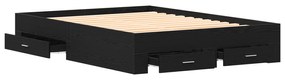 Estrutura de Cama vidaXL com Gavetas Madeira de Carvalho Preto 135x190