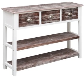 vidaXL Aparador 108x30x76 cm madeira paulownia maciça castanho antigo