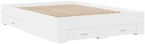 Estrutura de cama c/ gavetas 120x200cm derivados madeira branco