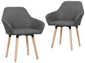 vidaXL Cadeiras de jantar 2 pcs tecido cinzento-escuro