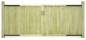 vidaXL Portões de jardim 2 pcs 300x125 cm pinho impregnado