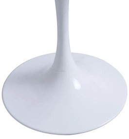 Mesa de Jantar Redonda Kaligan de 110 cm - Branco - Design Moderno