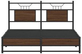 Estrutura cama s/ colchão derivados madeira carvalho castanho