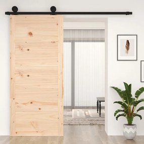 Porta de celeiro 90x1,8x204,5 cm madeira de pinho maciça