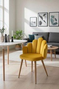 Cadeira Hand Veludo - Amarelo