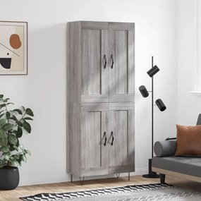 vidaXL Armário alto 69,5x34x180 cm derivados de madeira sonoma cinza