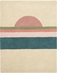 Tapete infantil tufado à mão Sunset Pink Green