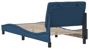 Estrutura de cama sem colchão 90x190 cm tecido azul