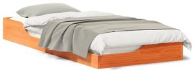 Estrutura de cama de chão Castanho-mel 90 x 210 cm