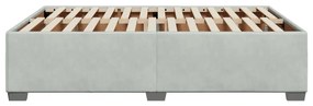 Estrutura de cama sem colchão 140x190 cm veludo cinzento-claro