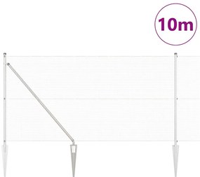Conjunto de Postes de Cerca Conjunto de 2 Aço Galvanizado 10 x 1 m