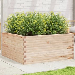 vidaXL Vaso/floreira de jardim 100x100x46 cm madeira de pinho maciça