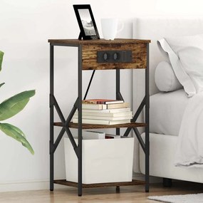 vidaXL Armário de Cabeceira Carvalho Defumado 41 x 31 x 76 cm