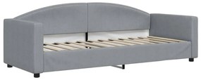 Sofá-cama com colchão 80x200 cm tecido cinzento-claro