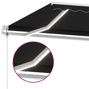 Toldo automático com LED e sensor de vento 350x250 cm antracite