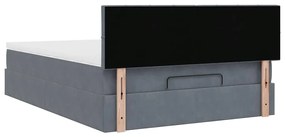 Estrutura de cama otomana com colchão 140x200cm cinzento escuro