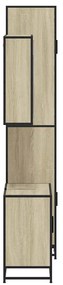 3 pcs conj. móveis casa banho derivados madeira carvalho sonoma