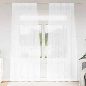 vidaXL Cortina de Voile 2 pcs Branco 260 x 140 cm Poliéster