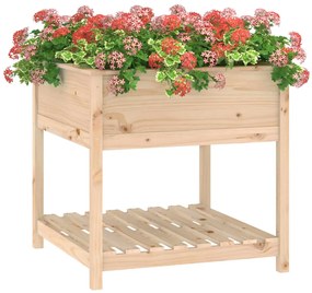 Vaso/floreira com prateleira 82,5x82,5x81 cm pinho maciço