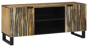 vidaXL Cabide de TV , 105x33,5x46 cm, feito de madeira de mangueira maciça e madeira engenheirada.