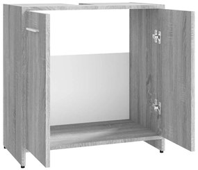 Armário casa de banho 60x33x60 cm madeira sonoma cinza