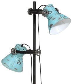 Candeeiro de pé 25 W 25x25x90/140 cm E27 azul desgastado
