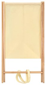 Cesto para roupa suja madeira de cedro e tecido bege 42x41x64cm