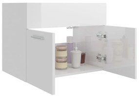 Armário lavatório 60x38,5x46 cm contraplacado branco brilhante