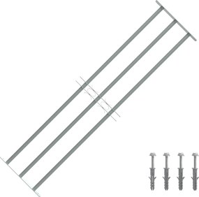 vidaXL Grelha segurança ajustável p/ janelas com 3 traves 1000-1500 mm