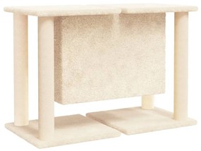 Árvore para gatos c/ postes arranhadores sisal 50 cm cor creme