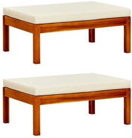 Apoios de pés para jardim 2 pcs madeira de acácia maciça