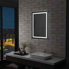 vidaXL Espelho casa de banho LED c/ sensor tátil 60x80 cm