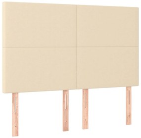 Cabeceira cama c/ LED tecido 144x5x118/128 cm crème